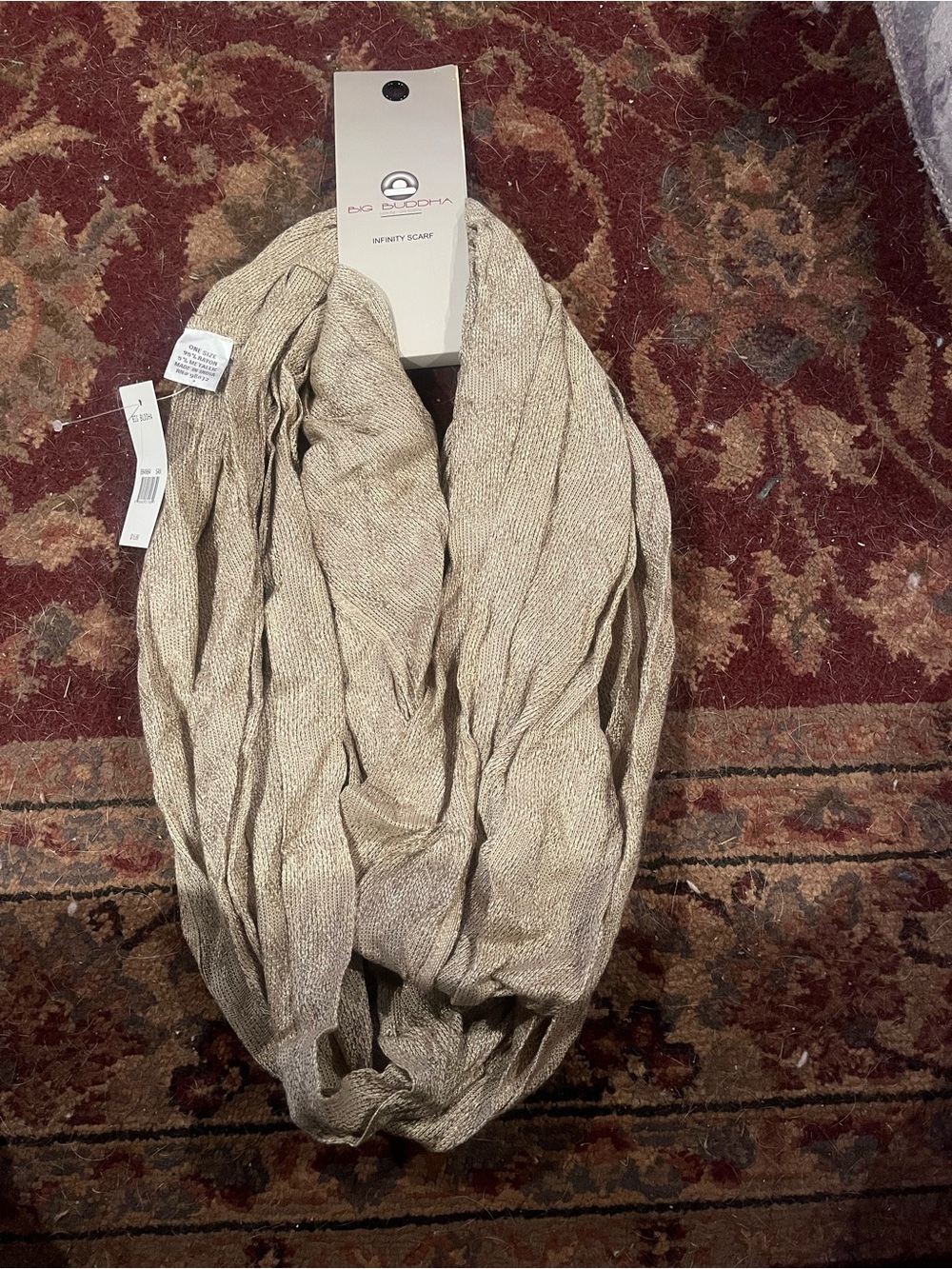 Big Buddha Neutral Beige Infinity Scarf